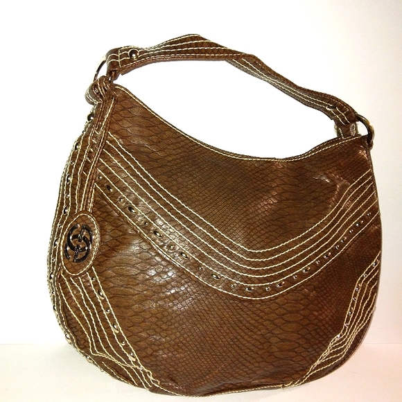 L@@K! Beautiful NWOT red by Marc Ecko Large Studded Round slouch hobo - Picture 8 of 16